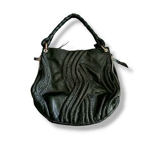 Fenn Wright Manson | Gorgeous Large Black Soft Leather Woven Hobo Bag